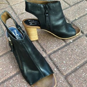 Miz Mooz double zip open toe bootie EU 41 US 9.5-10